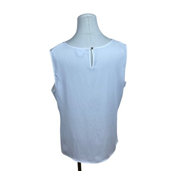 Liz Claiborne Womens White Sleeveless Top With Front Tie Detail Size L - Picture 6 of 10